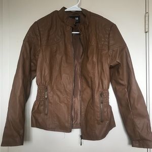 Light Brown Faux Leather Jacket